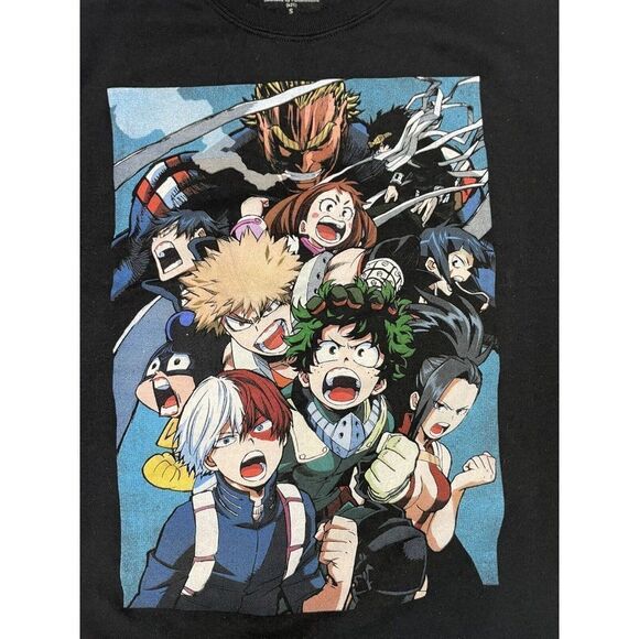 My Hero Academia Graphic Sweatshirt Men Small Black Characters Anime - Picture 2 of 6